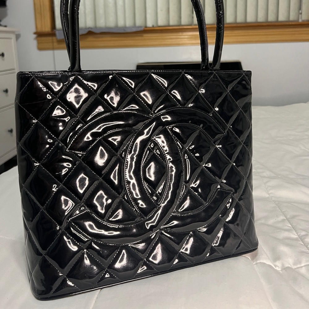 Chanel Patent Medallion Tote
